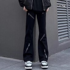 批发<b class='q'>牛仔裤</b>男美式重磅黑色直筒裤子春季潮牌微喇高街百搭休闲长裤