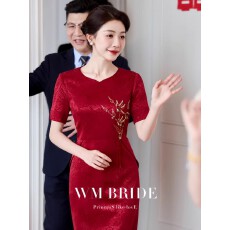 批发高贵年轻妈妈婚宴礼服2026新款<b class='q'>夏季</b>新中式结婚喜婆婆婚宴装旗袍女