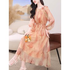 批发真丝<b class='q'>连衣裙</b>春2026新款名媛风时尚端庄显瘦裙<b class='q'>桑蚕丝</b>奢华减龄法式裙