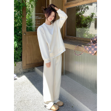 批发2025超火两件套秋装女假两件卫衣阔腿裤子<b class='q'>休闲</b>运动春秋穿搭一整套
