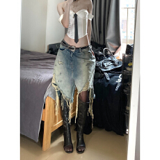 批发大码美式复古高街重工磨破<b class='q'>牛仔</b><b class='q'>短裤</b><b class='q'>男</b>女做旧宽松显瘦阔腿五分裤潮