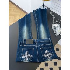 批发实拍~美式水洗烫钻十字刺绣牛仔裤女y2k辣妹修身显瘦微喇长<b class='q'>裤子</b>