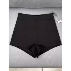 批发黑色毛呢<b class='q'>短裤</b>女秋冬韩版高腰紧身弹力打底裤外穿百搭呢子包臀靴裤