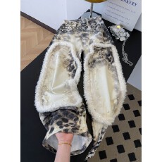 批发<b class='q'>实拍</b>~美式街头辣妹豹纹毛绒拼接牛仔<b class='q'>裤</b>女设计感宽松直筒阔腿<b class='q'>裤</b>