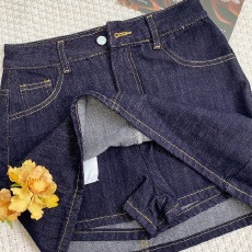 批发丹宁蓝牛仔半身短裙女夏季新款<b class='q'>大码</b>胖mm高腰显瘦遮胯a字包臀裤裙
