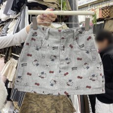 批发韩版卡通小猫印花<b class='q'>牛仔</b>半身裙女2026夏季新款显瘦高腰百搭包臀短裙