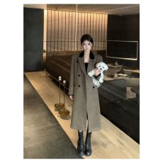 批发美拉德复古法式高级感<b class='q'>中长款</b>毛呢外套今年流行西装呢大衣女秋冬季