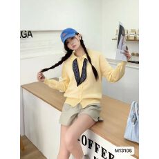 批发秋<b class='q'>冬</b>新款设计感翻领搭配丝巾针织长袖开衫上衣女