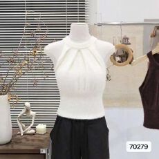 批发纯欲风挂脖水貂软糯针织百搭<b class='q'>背心</b>