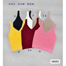 批发<b class='q'>欧美风</b>V领简约纯色针织百搭背心