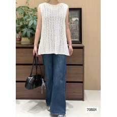 批发简约休闲圆领镂空针织<b class='q'>中长款</b>背心