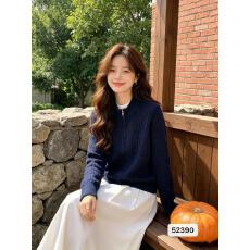 批发<b class='q'>秋</b>冬款半高领麻花针织拉链长袖开衫