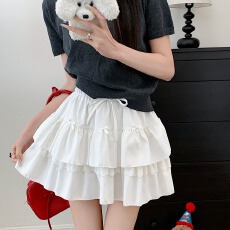 批发白色甜美时尚<b class='q'>短裙</b>夏季新款芭蕾风蛋糕裙<b class='q'>高腰</b>a字蓬蓬半身<b class='q'>短裙</b>