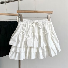 批发甜美蝴蝶结松紧高腰半身裙女新款夏季法式减龄<b class='q'>防走光</b>蛋糕短裙