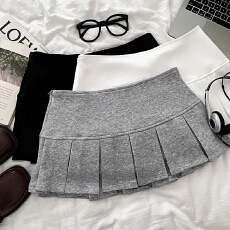 批发美式时尚百搭高腰显瘦超短裙a字裙<b class='q'>防走光</b>短裙百褶裙jk裙运动裙女