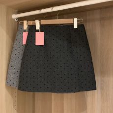 批发植绒爱心波点毛呢半身裙秋<b class='q'>冬</b>新款韩版百搭高腰显小个子防走光短裙