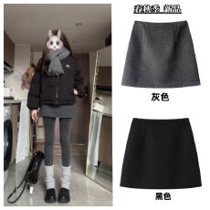 批发原版面料~加厚毛呢半身裙女秋<b class='q'>冬</b>季新款韩版高腰显瘦气质A字短裙
