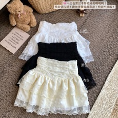 批发原版面料~甜辣妹风<b class='q'>蕾丝</b>半身裙蛋糕裙女新款高腰防走光A字裙<b class='q'>短裙</b>