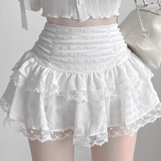 批发原版面料~超好看<b class='q'>蕾丝</b>蛋糕裙甜美高级感漂亮高腰显瘦a字半身<b class='q'>短裙</b>