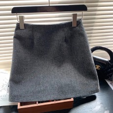 批发已出货 灰色毛呢半身裙女秋冬季小个子a字包臀短裙修身显瘦