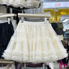 批发芭蕾风木耳边层层蛋糕<b class='q'>半身裙</b>女夏新款高腰A字防走光蓬蓬<b class='q'>短裙</b>