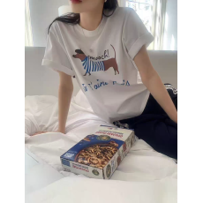 批发<b class='q'>韩国</b>东大门<b class='q'>代购</b>2025夏季纯棉可爱腊肠狗卡通印花短袖<b class='q'>t</b><b class='q'>恤</b>