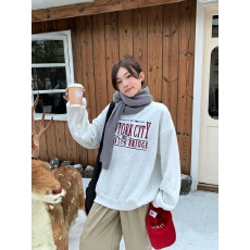 批发韩系简约字母印花宽松百搭圆领<b class='q'>套头卫衣</b>