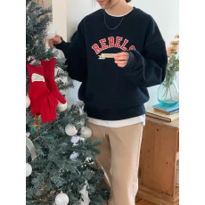 批发<b class='q'>韩国</b>东大门减龄百搭休闲字母印花宽松圆领套头<b class='q'>卫衣</b>