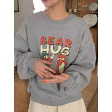 批发<b class='q'>韩国</b>东大门复古休闲卡通印花圆领百搭套头<b class='q'>卫衣</b>