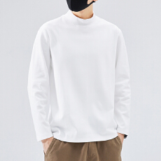 批发2025年秋季新款德绒保暖卫衣<b class='q'>男士</b>纯色半高领<b class='q'>T</b><b class='q'>恤</b>