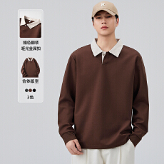 批发2025秋季新款polo衫男长袖翻领工装男