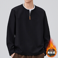 批发2025冬季加绒新款圆领<b class='q'>长袖</b>卫衣<b class='q'>T</b><b class='q'>恤</b>卫上衣男