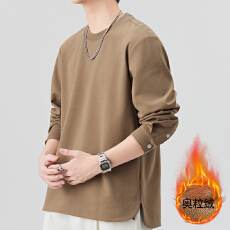 批发2025冬季加绒加厚新款圆领<b class='q'>长袖</b>卫衣<b class='q'>T</b><b class='q'>恤</b>卫上衣男