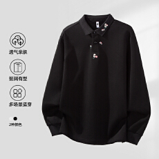 2025冬季新款加绒polo衫男长袖翻领工装男