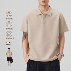 批发2026年夏季新款纯色云朵棉简约风短袖POLO衫休闲男