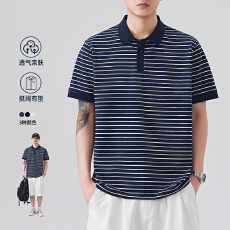 2026年夏季新款经典条纹短袖POLO衫男
