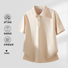 批发2026年夏季新款纯色云朵棉简约风短袖<b class='q'>POLO</b><b class='q'>衫</b>休闲<b class='q'>男</b>