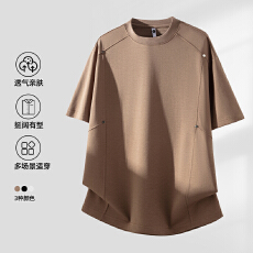 批发2026年夏季新款莫代尔纯色<b class='q'>短袖</b>圆领T恤男