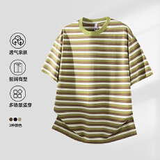 批发2026年夏季新款冰感3d立体条纹<b class='q'>短袖</b>T恤休闲男