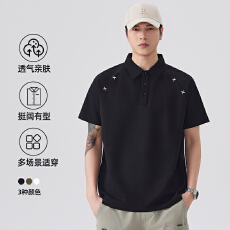 批发2026年夏季新款刺绣短袖POLO衫男