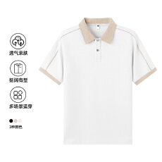 批发2026年夏季新款云朵棉撞色拼接短袖POLO衫男