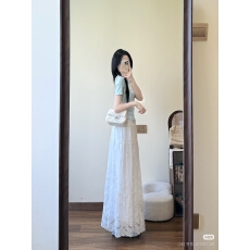 批发蕾丝花边网纱<b class='q'>半身裙</b>女夏季薄款高腰显瘦气质休闲大摆a字裙<b class='q'>长裙</b>子
