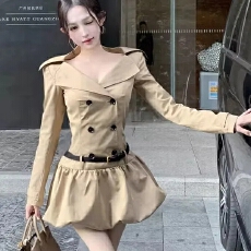 批发韩系复古时尚气质收腰蓬蓬花苞裙御姐风高级感连衣裙2025秋季新款