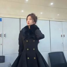 批发韩系千金风名媛收腰长袖呢子大衣名媛通勤气质外穿毛呢<b class='q'>外套</b>女冬季