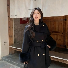 批发秋冬新品<b class='q'>大</b>衣短款气质显瘦法式高级<b class='q'>外套</b>百搭休闲设计毛呢妮子<b class='q'>大</b>衣