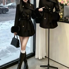 批发秋冬新品<b class='q'>大</b>衣短款气质显瘦法式高级<b class='q'>外套</b>百搭休闲设计毛呢妮子<b class='q'>大</b>衣