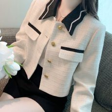 批发法式名媛小香风外套<b class='q'>女</b>春秋高级感2025新款小个子短款赫本西装上衣