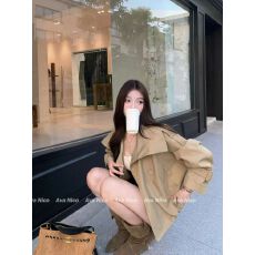 批发高级感休闲时尚短款风衣外套女春秋季新款宽松上衣小个子<b class='q'>百搭</b>大衣