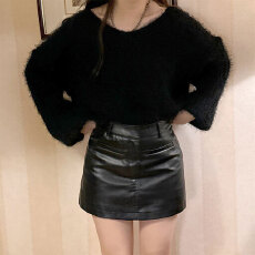 批发韩版水貂绒珠质加厚千金长袖毛衣纯色v领套头针织衫圣诞毛衣<b class='q'>胖</b><b class='q'>mm</b>