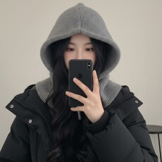 批发<b class='q'>冬</b>季帽子保暖神器韩版纯色休闲卫衣帽子针织蝴蝶结情侣毛衣围巾